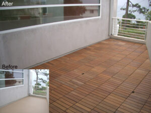 balcony deck tiles installed